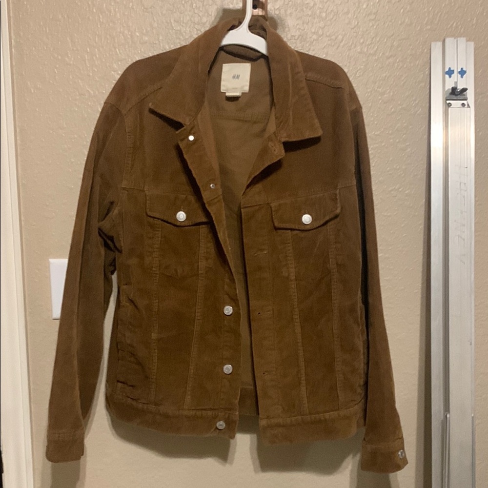 H&M Brown Trucker Jacket Corduroy Classic Medium